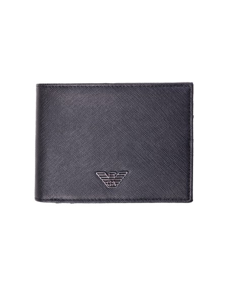 Shop EMPORIO ARMANI  Portafoglio: Emporio Armani coin pocket wallet in regenerated leather. Eagle plaque.
Coated fabric.
Brand Logo.
Card pockets.
Banknote compartment.
Internal coin purse.
Dimensions: 12.5 x 9.5 x 2.5cm.
Composition 53% Polyamide 47% Polyester.
Made in Turkey.. Y4R165 Y138E -81072